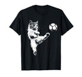Funny Cat Soccer Ball T-Shirt - Minimalist Print Men Women - T-Shirt, Sweatshirt, Hoodie
