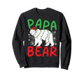 Papa Bear Santa Hat Lights Festive Sweatshirt - Trendy Graphic Men Women - T-Shirt, Sweatshirt, Hoodie