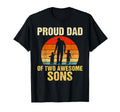 Proud Dad Two Awesome Sons Dad 2 Two T-Shirt - Custom Art Print Men Women - T-Shirt, Sweatshirt, Hoodie