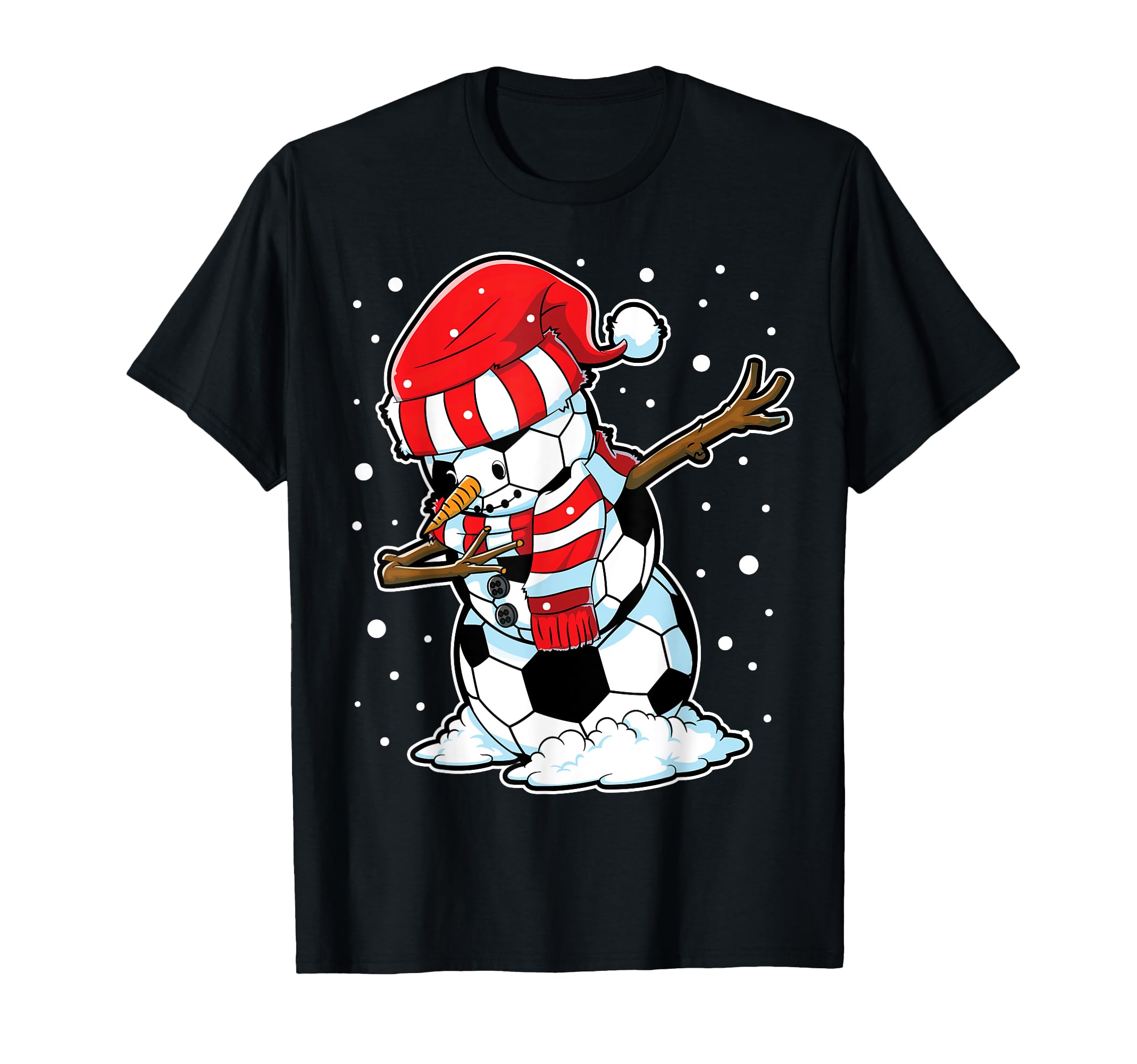 Soccer Snowman Dabbing Ball Santa T-Shirt - Fun Novelty Design for Adults - T-Shirt, Sweatshirt, Hoodie