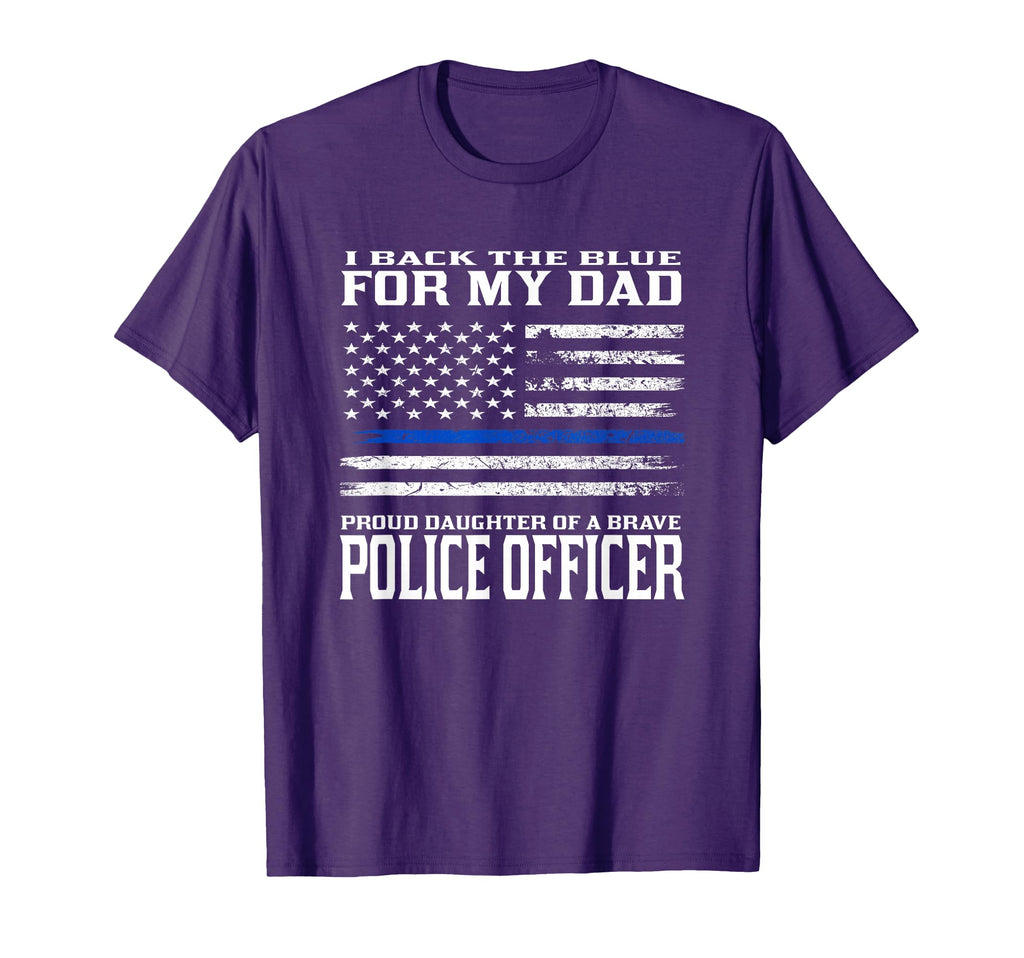 Thin Blue Line Proud Daughter Police T-Shirt - Novelty Apparel for Adults - T-Shirt, Sweatshirt, Hoodie