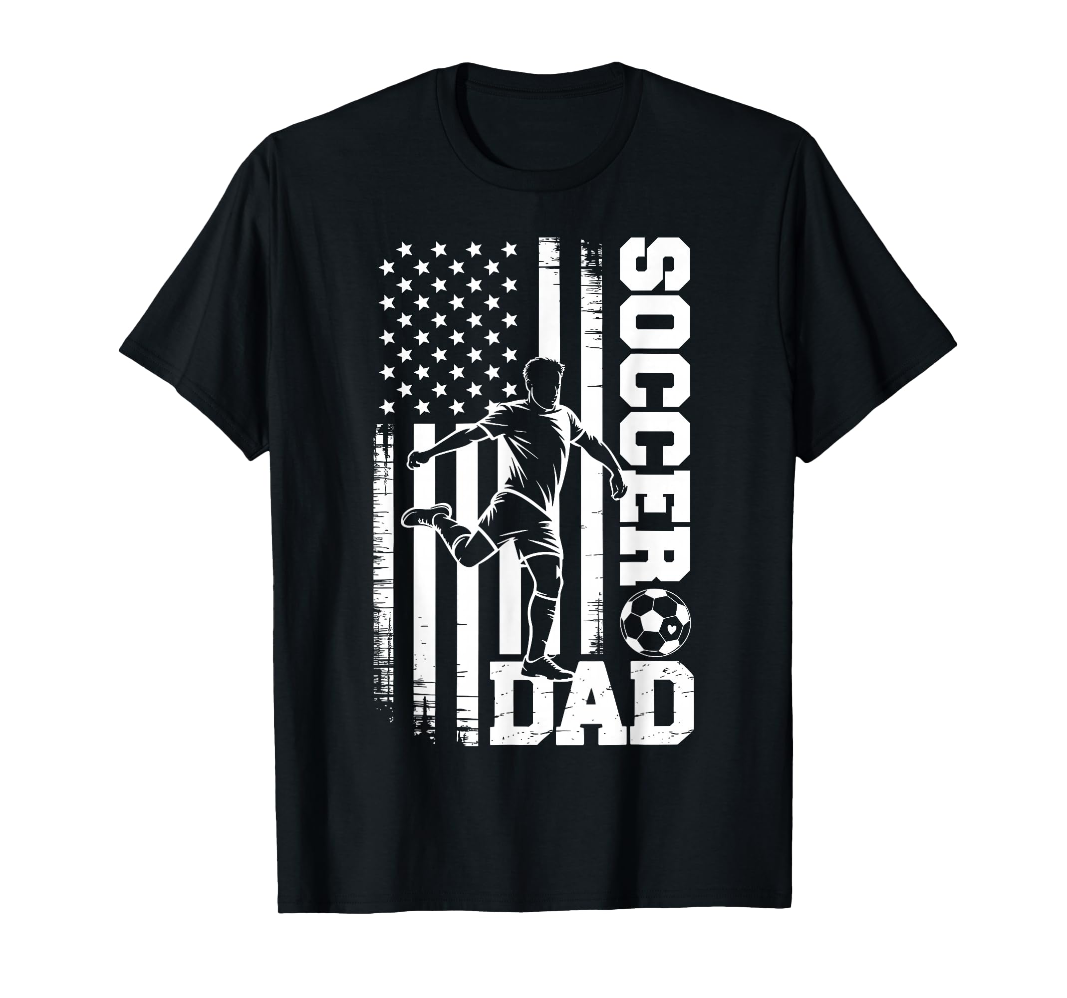 Proud Soccer Dad American Flag T-Shirt - Fun Novelty Design Men Women - T-Shirt, Sweatshirt, Hoodie