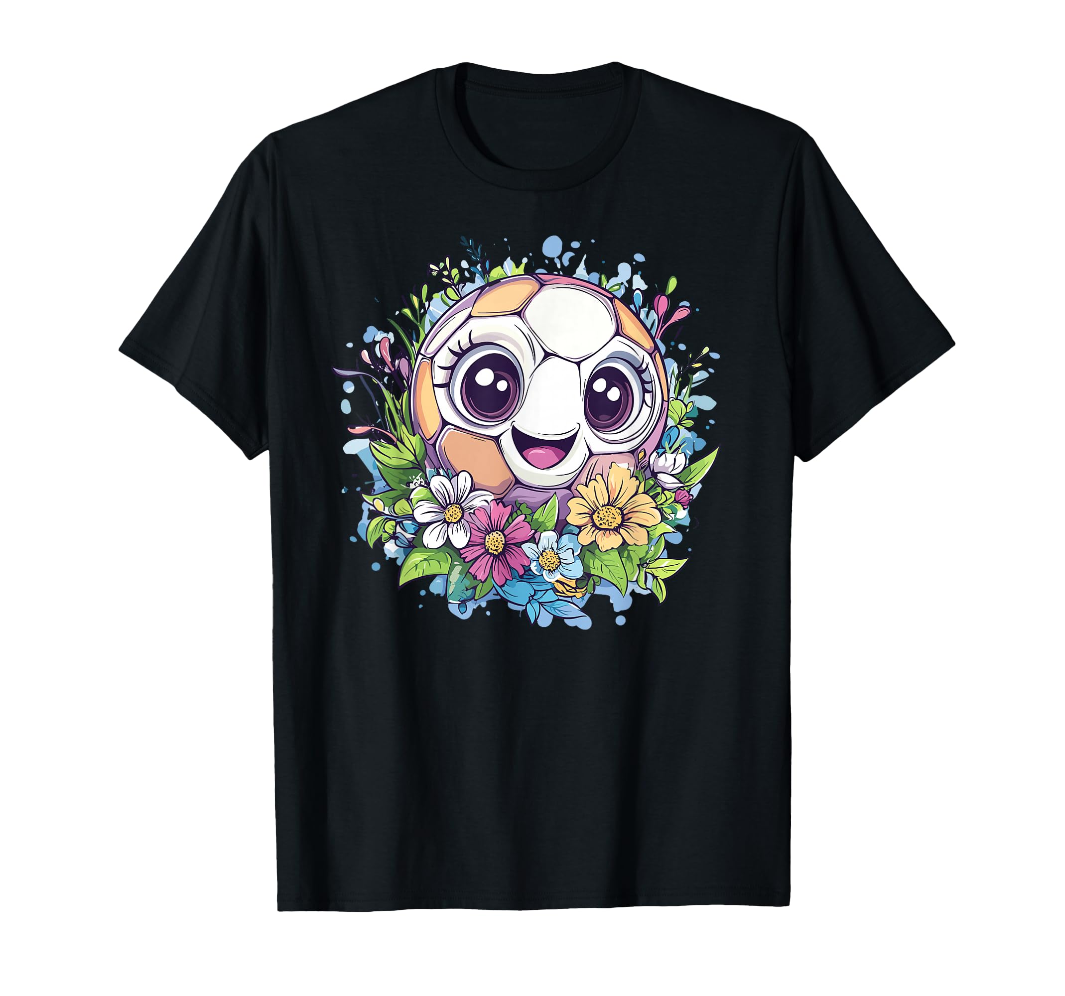 Soccer Ball Flower Art T-Shirt - Unique Graphic Unisex - T-Shirt, Sweatshirt, Hoodie