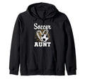Soccer Aunt Leopard Heart Soccer Fan Hoodie - Novelty Apparel Unisex - T-Shirt, Sweatshirt, Hoodie