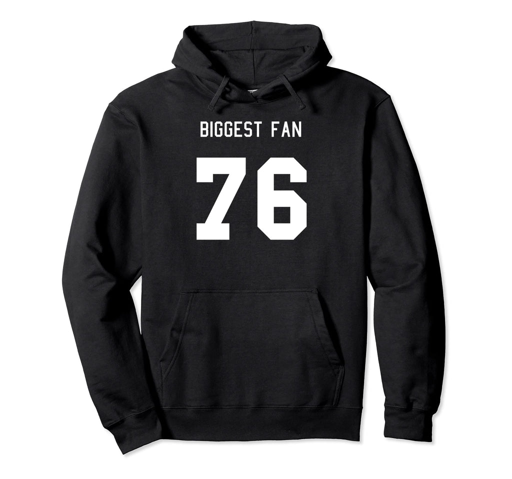 Number 76 Biggest Fan Sport Spirit Wear Hoodie - Trendy Graphic Unisex - T-Shirt, Sweatshirt, Hoodie