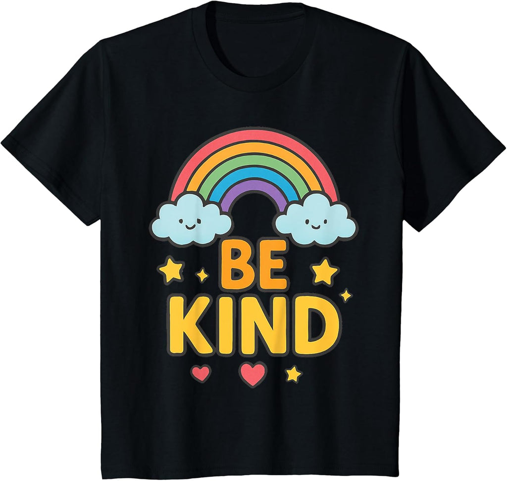 Kids Girls Be Kind Rainbow Motivational Message - Adult & Kids T-Shirts, Sweatshirts & Hoodies apparel design preview 1