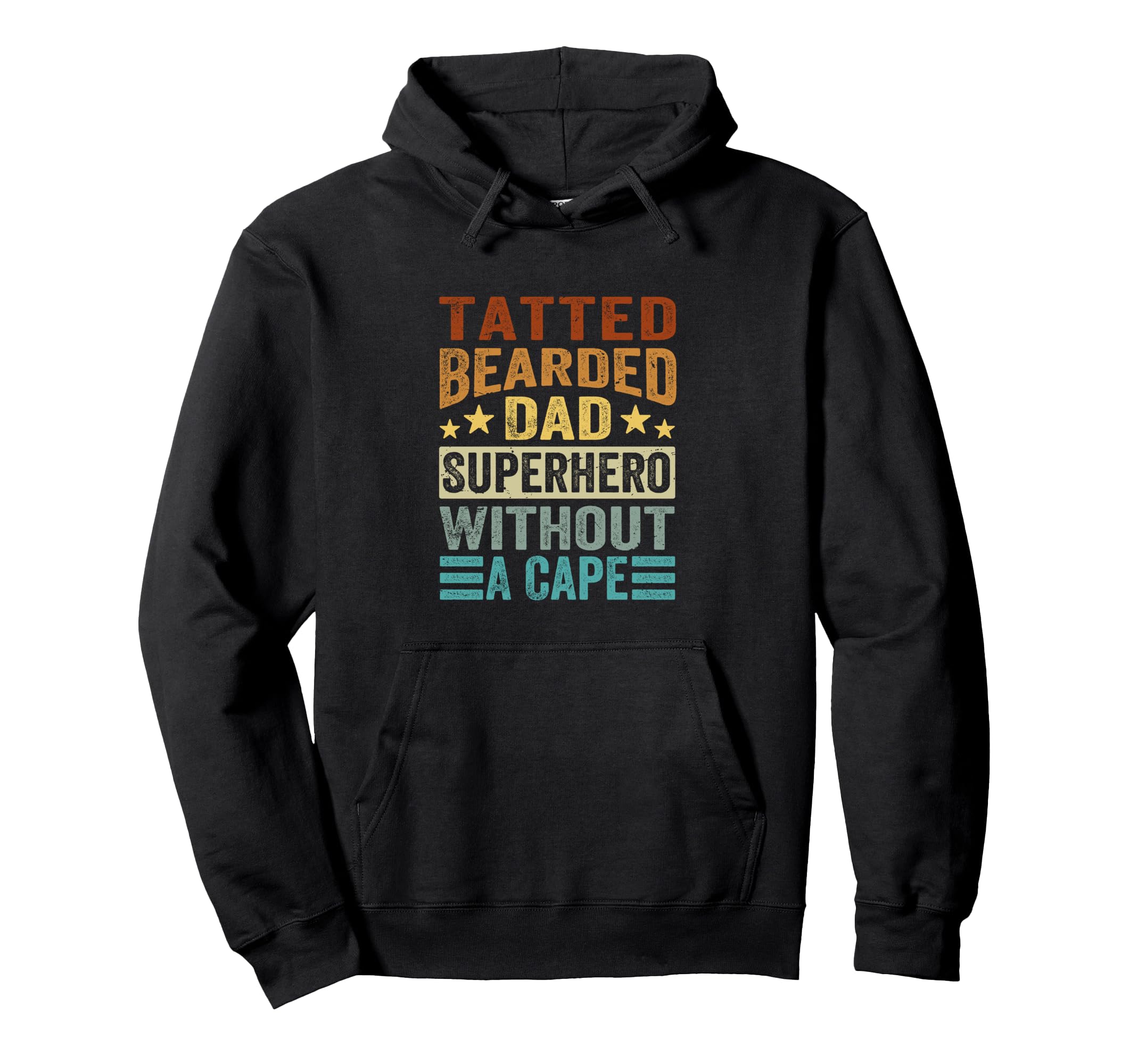 Tatted Bearded Dad Superhero Hoodie - Fun Novelty Design for Adults - T-Shirt, Sweatshirt, Hoodie