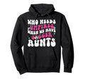Groovy Soccer Aunt Soccer Player Auntie Hoodie - Minimalist Print Unisex - T-Shirt, Sweatshirt, Hoodie
