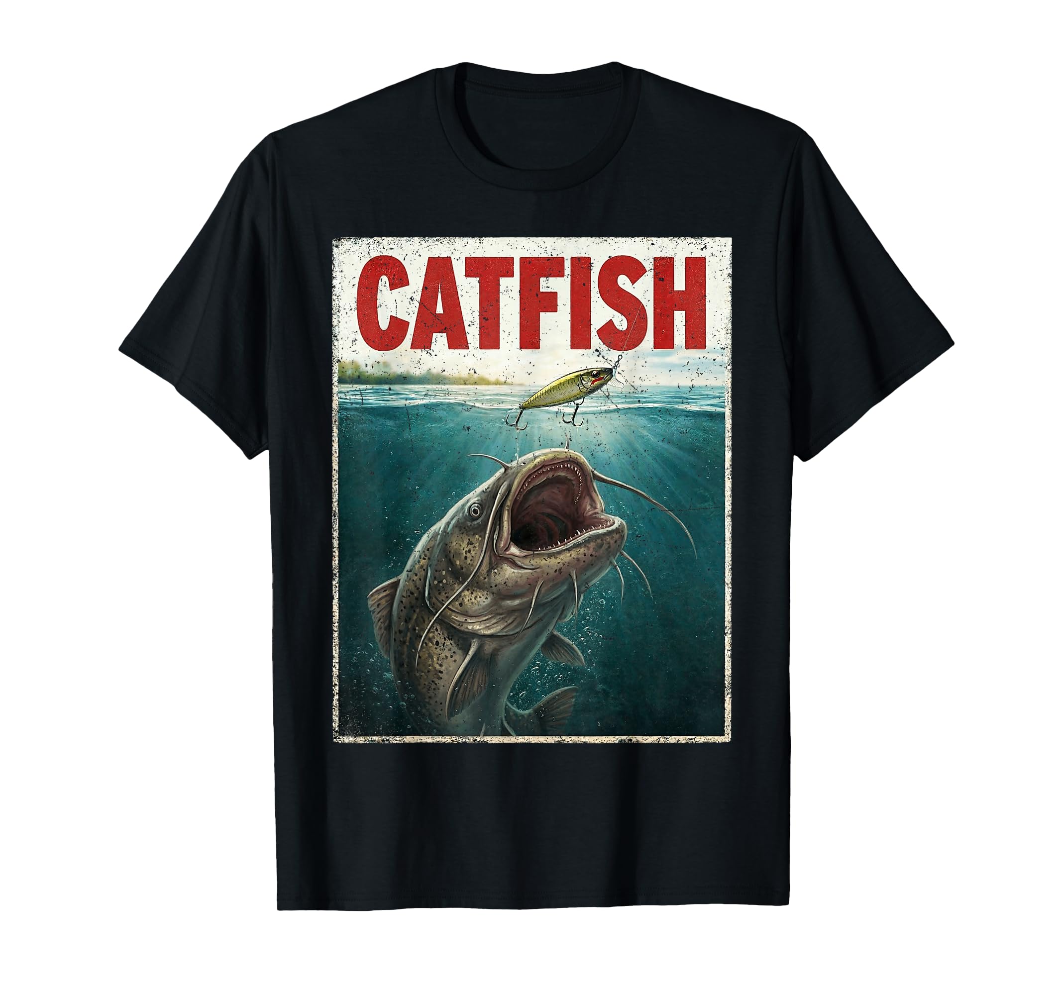 Funny Catfish Fish Dad Fishing T-Shirt - Minimalist Print for Adults - T-Shirt, Sweatshirt, Hoodie