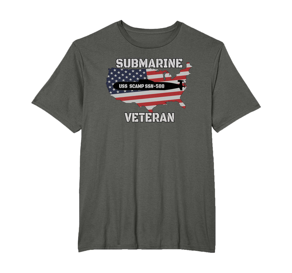 Uss Scamp Ssn 588 Submarine Veterans Day T-Shirt - Custom Art Print Unisex - T-Shirt, Sweatshirt, Hoodie