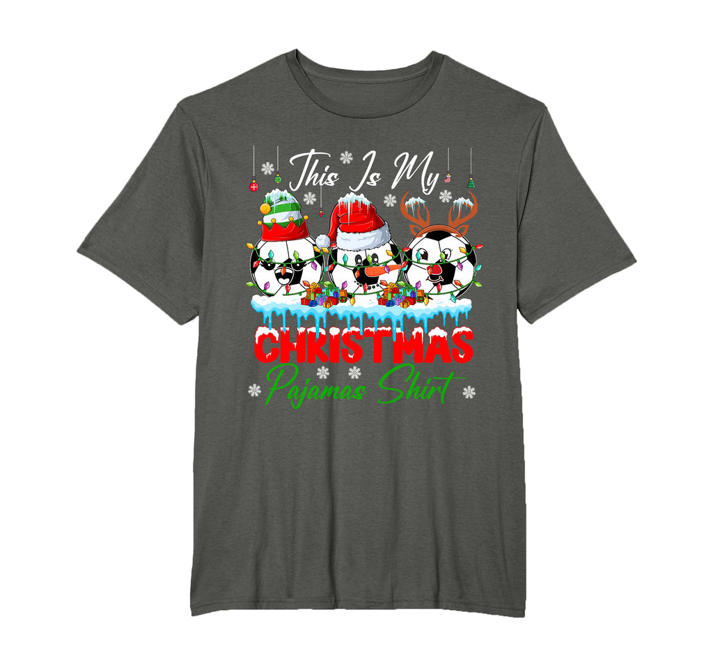 My Pajamas Santa Elf Soccer Balls T-Shirt - Casual Everyday Wear Unisex - T-Shirt, Sweatshirt, Hoodie