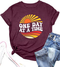One Day at A Time Motivational Women Sunrise Graphic - Adult & Kids T-Shirts, Sweatshirts & Hoodies apparel design preview 1