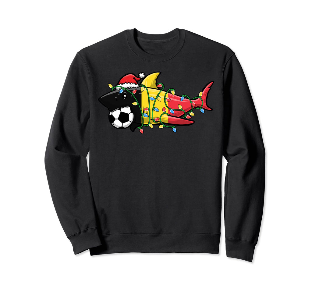 Santa Shark Soccer Football Sweatshirt - Fun Novelty Design for Adults - T-Shirt, Sweatshirt, Hoodie
