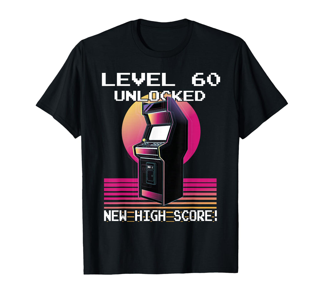 Level 60 Unlocked Gamer 60Th Birthday T-Shirt - Minimalist Print Unisex - T-Shirt, Sweatshirt, Hoodie
