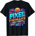 Retro Pixel Art Coding Programmer, Digital Artist - Adult & Kids T-Shirts, Sweatshirts & Hoodies apparel design preview 1