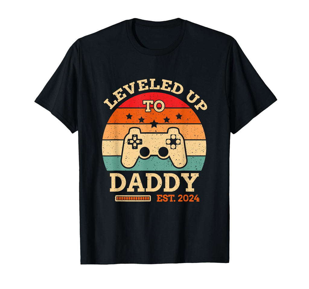 Level Up To Daddy 2024 Become Gaming Dad T-Shirt - Graphic Print Men Women - T-Shirt, Sweatshirt, Hoodie