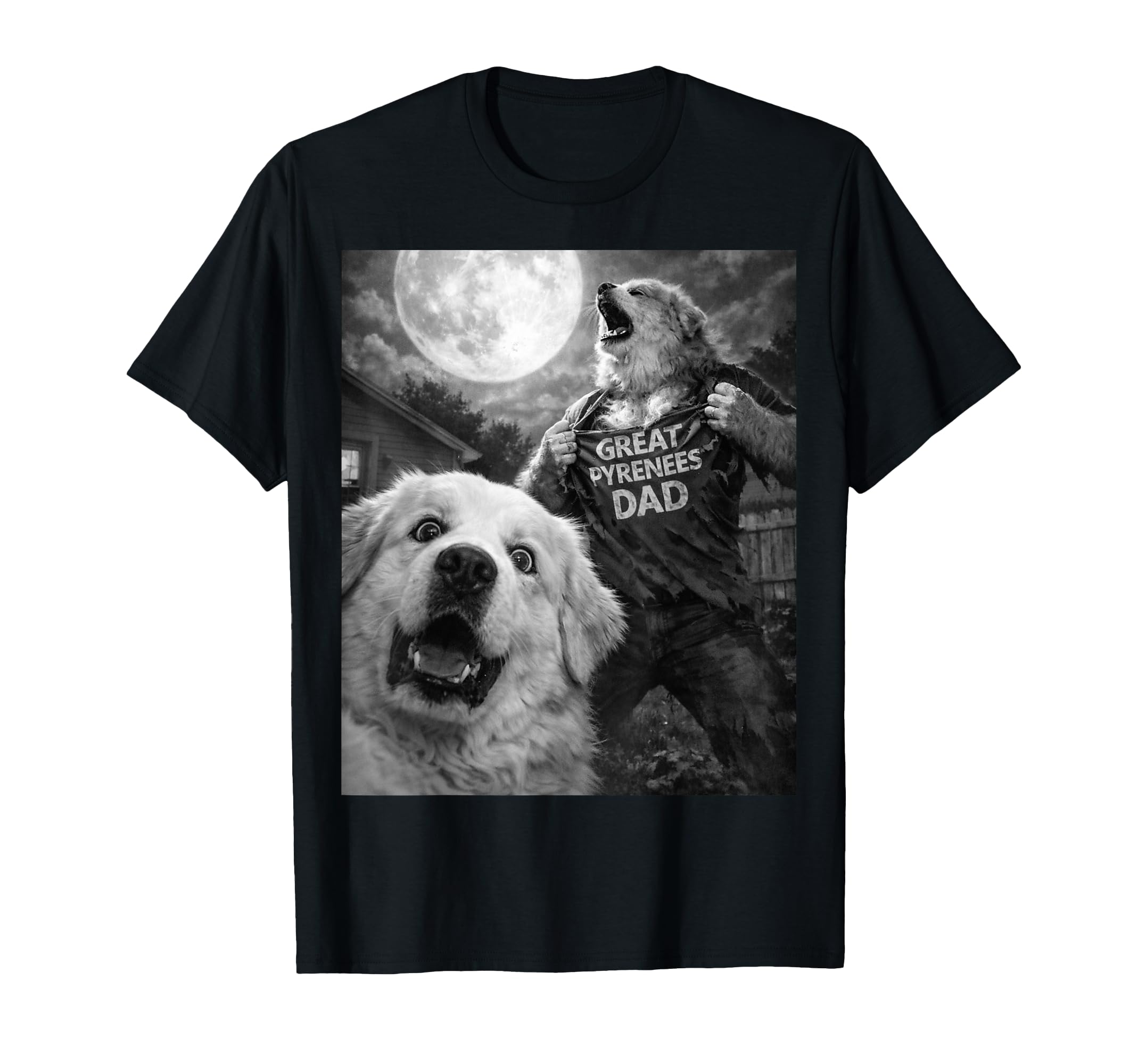 Great Pyrenees Dad Funny Horror Mens T-Shirt - Graphic Print Men Women - T-Shirt, Sweatshirt, Hoodie