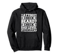Bearded Inked Dad Beard Tattoo Fathers Hoodie - Streetwear Style Men Women - T-Shirt, Sweatshirt, Hoodie