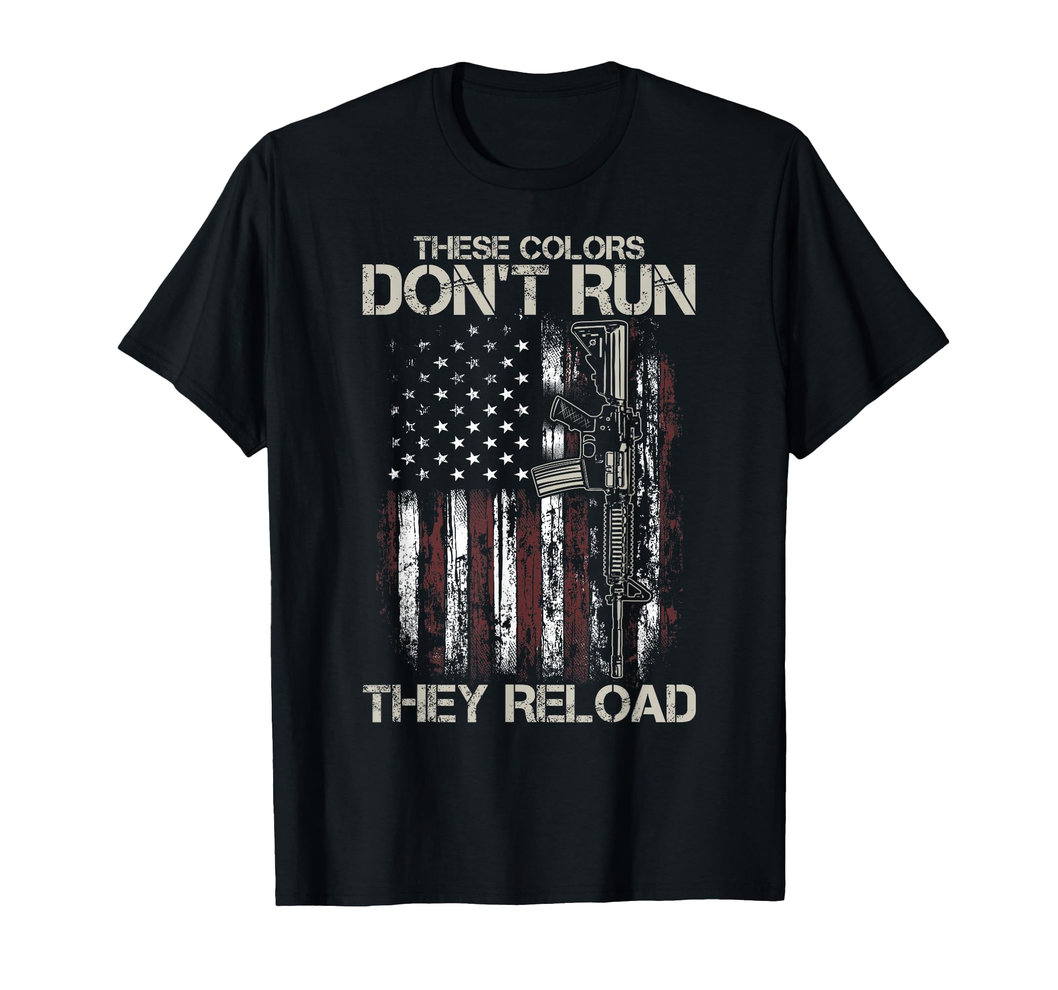 Ar 15 Gun American Flag Colors T-Shirt - Casual Everyday Wear Men Women - T-Shirt, Sweatshirt, Hoodie