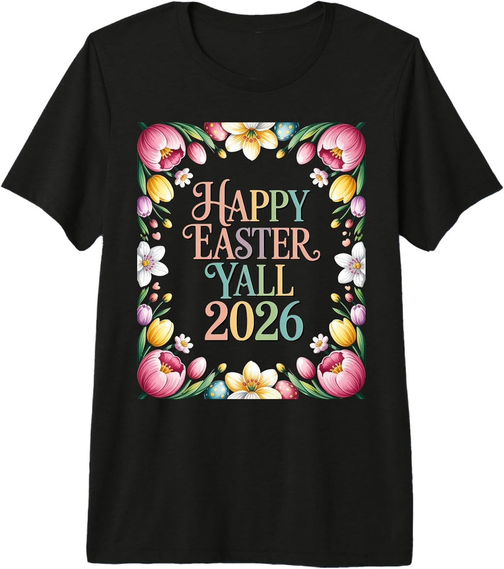 Happy Easter Yall 2026 Funny Premium Tri-Blend - Adult & Kids T-Shirts, Sweatshirts & Hoodies apparel design preview 1