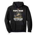 Veteran Papa Bear Dad Usa Flag 4Th Hoodie - Fun Novelty Design for Adults - T-Shirt, Sweatshirt, Hoodie