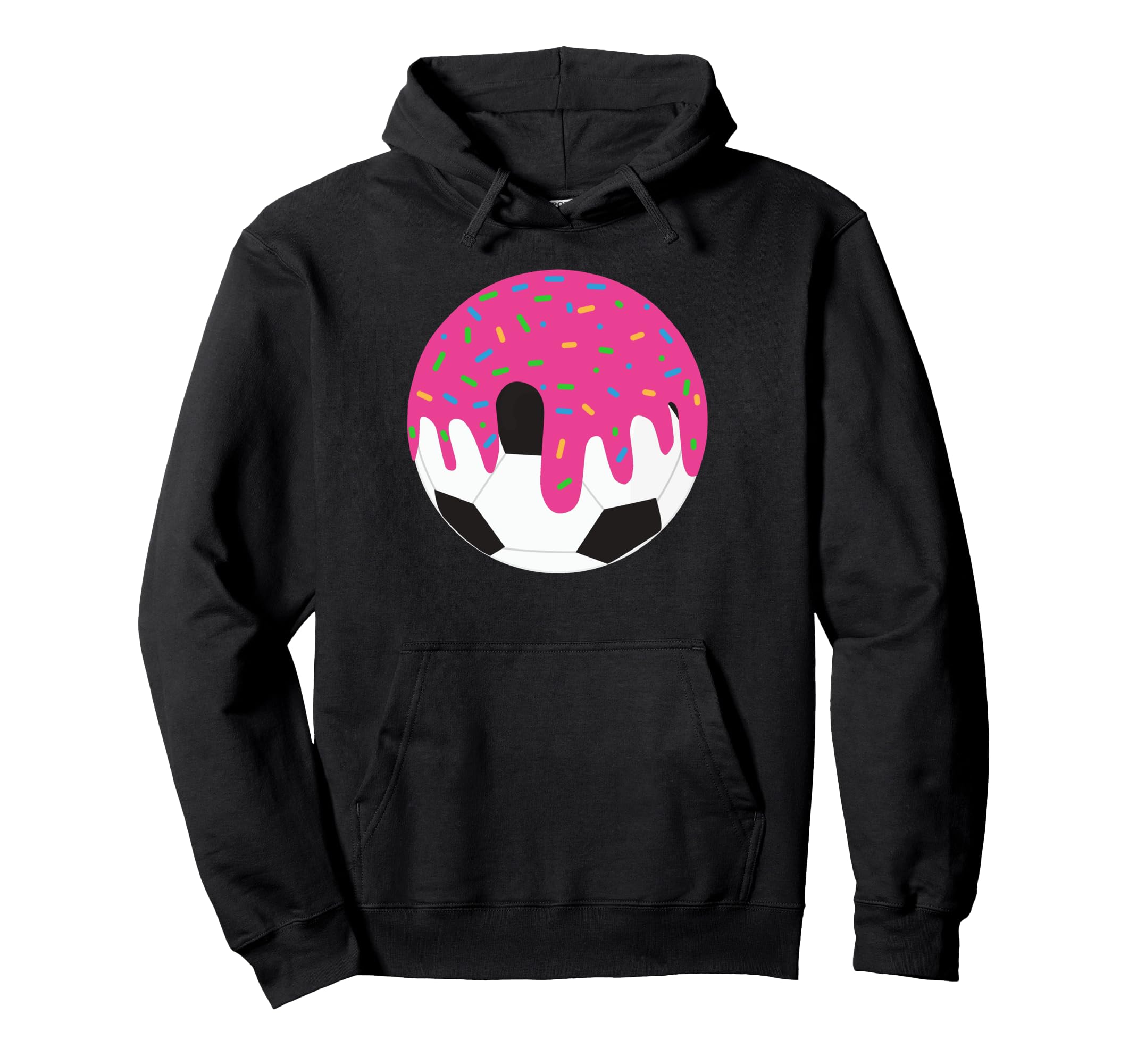 Funny Soccer Ball Ice Cream Drip Hoodie - Unique Graphic Unisex - T-Shirt, Sweatshirt, Hoodie