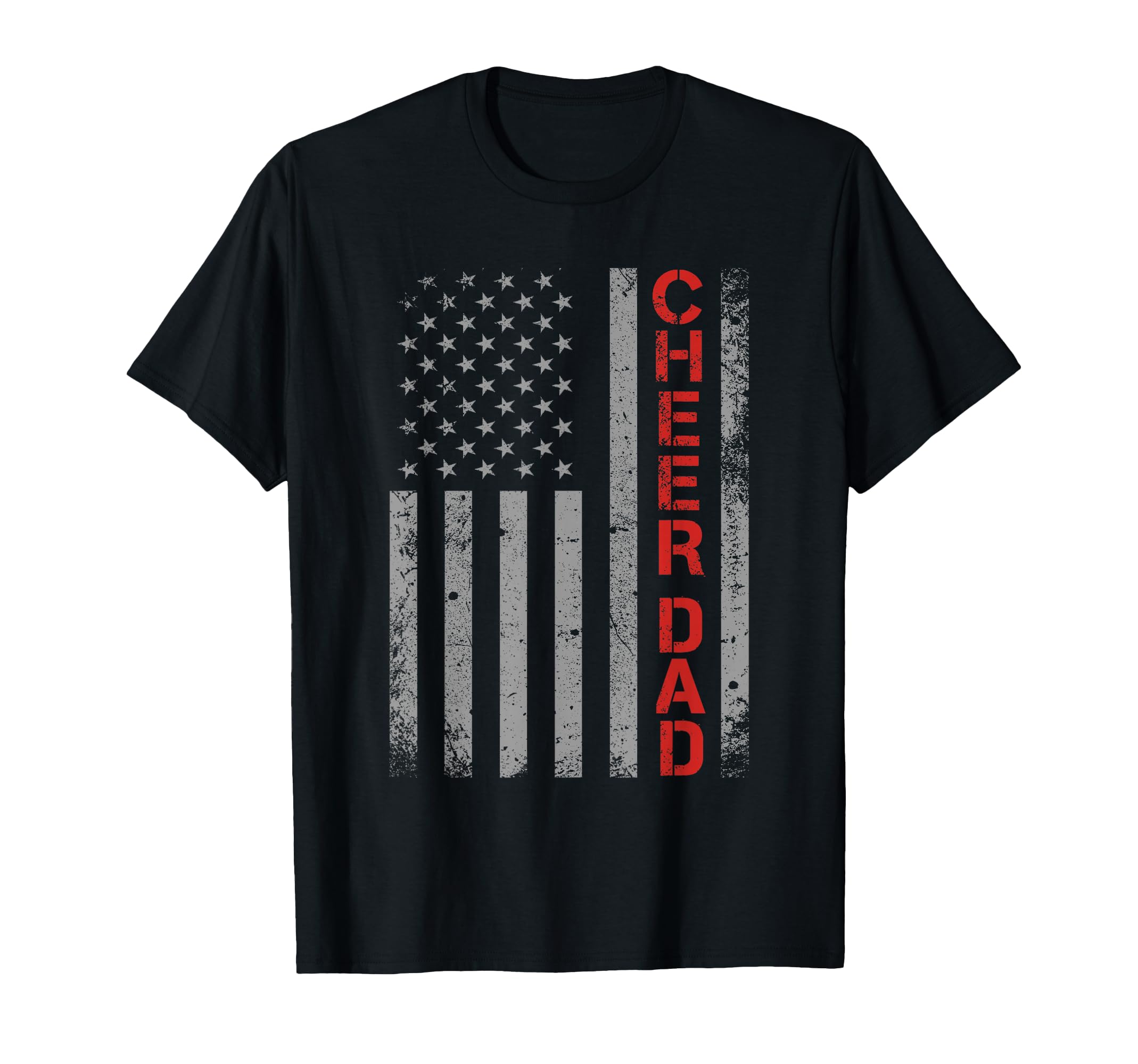 American Flag Cheer Dad Patriotic T-Shirt - Minimalist Print Men Women - T-Shirt, Sweatshirt, Hoodie