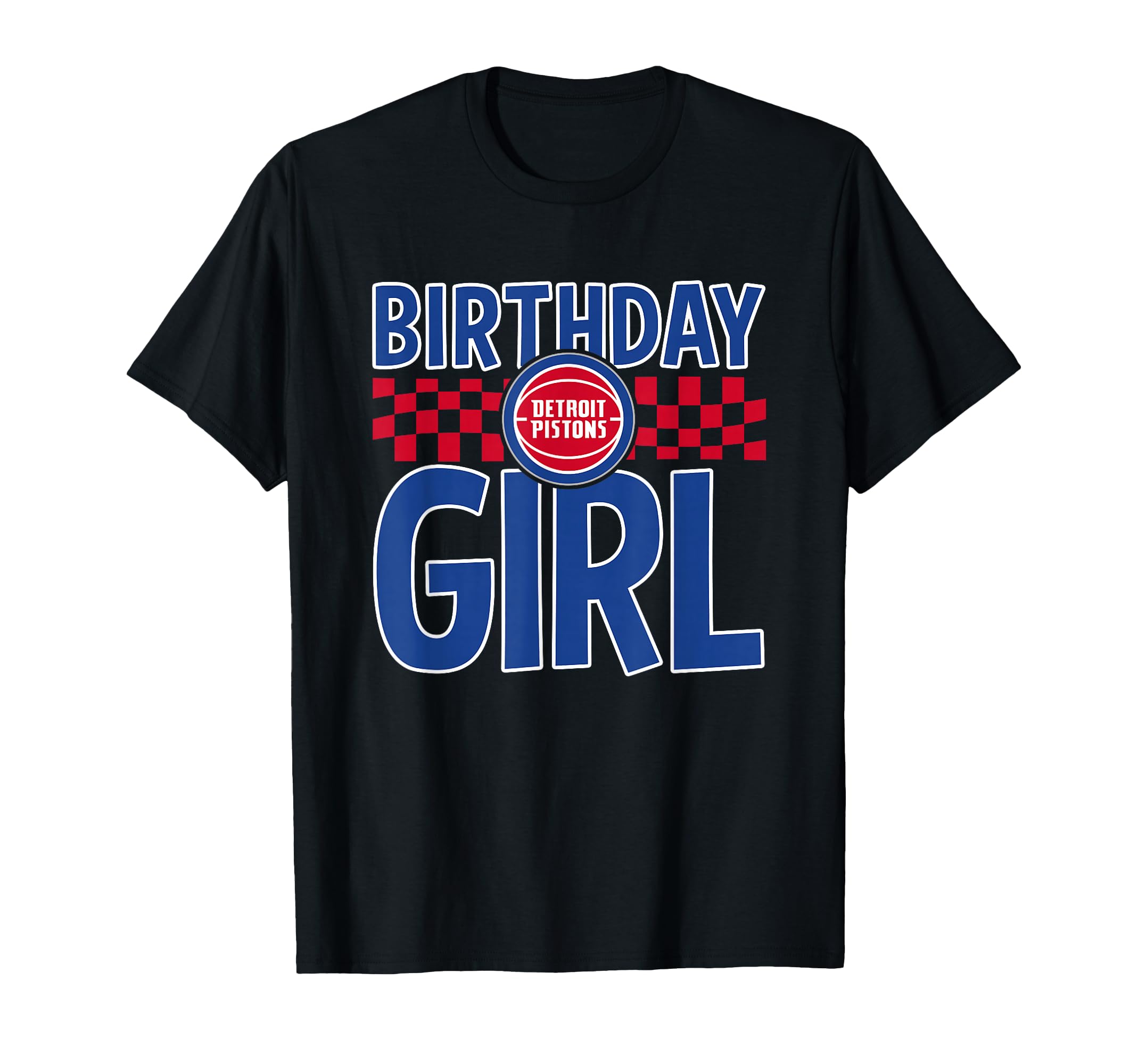 Nba Detroit Pistons Birthday Checkered T-Shirt - Custom Art Print Unisex - T-Shirt, Sweatshirt, Hoodie