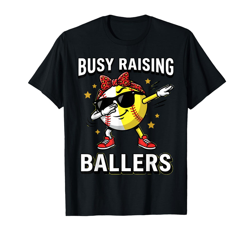 Sports Mom Busy Raising Ballers Funny T-Shirt - Unique Graphic Unisex - T-Shirt, Sweatshirt, Hoodie