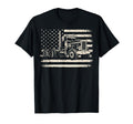 Semi Truck Usa Flag Driver Trucker T-Shirt - Streetwear Style Men Women - T-Shirt, Sweatshirt, Hoodie