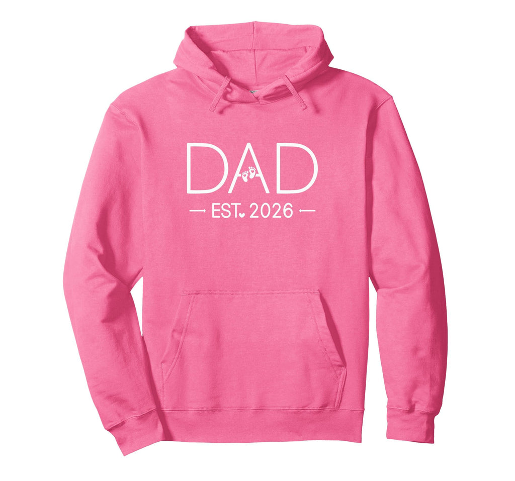 Dad Est 2026 New Dad Mom Matching Hoodie - Minimalist Print for Adults - T-Shirt, Sweatshirt, Hoodie