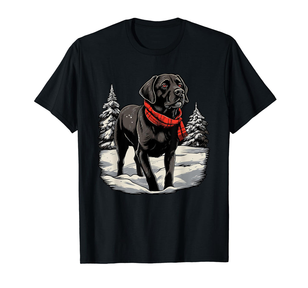 Black Labrador Santa Hat Pajama T-Shirt - Graphic Print for Adults - T-Shirt, Sweatshirt, Hoodie