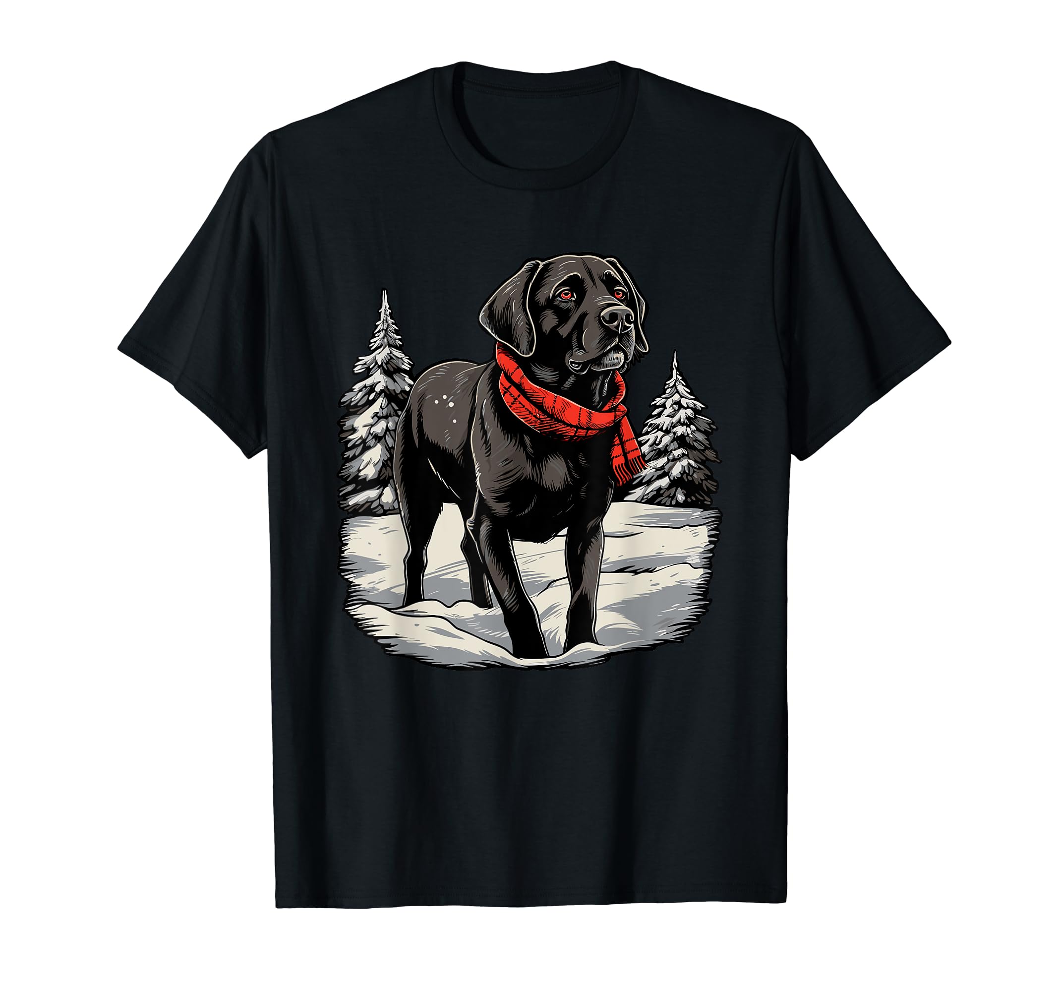 Black Labrador Santa Hat Pajama T-Shirt - Graphic Print for Adults - T-Shirt, Sweatshirt, Hoodie