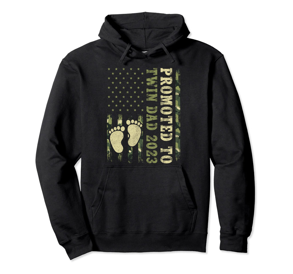 First Time Dad Promoted To Twin Dad Hoodie - Aesthetic Graphic Men Women - T-Shirt, Sweatshirt, Hoodie