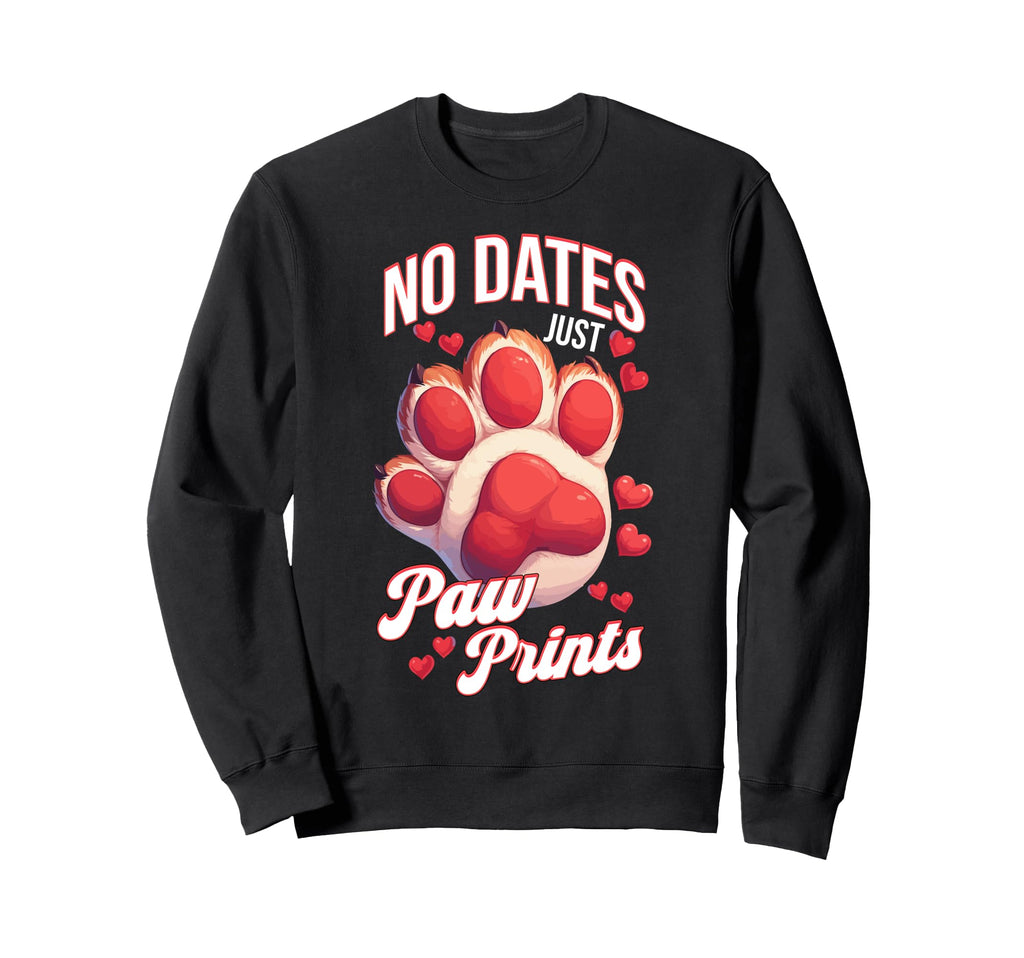 Pet Valentines Pawprint Single Dog Sweatshirt - Graphic Print Men Women - T-Shirt, Sweatshirt, Hoodie