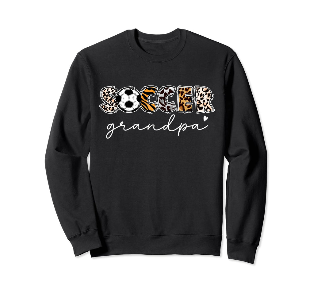 Soccer Grandpa Leopard Funny Sweatshirt - Custom Art Print Unisex - T-Shirt, Sweatshirt, Hoodie