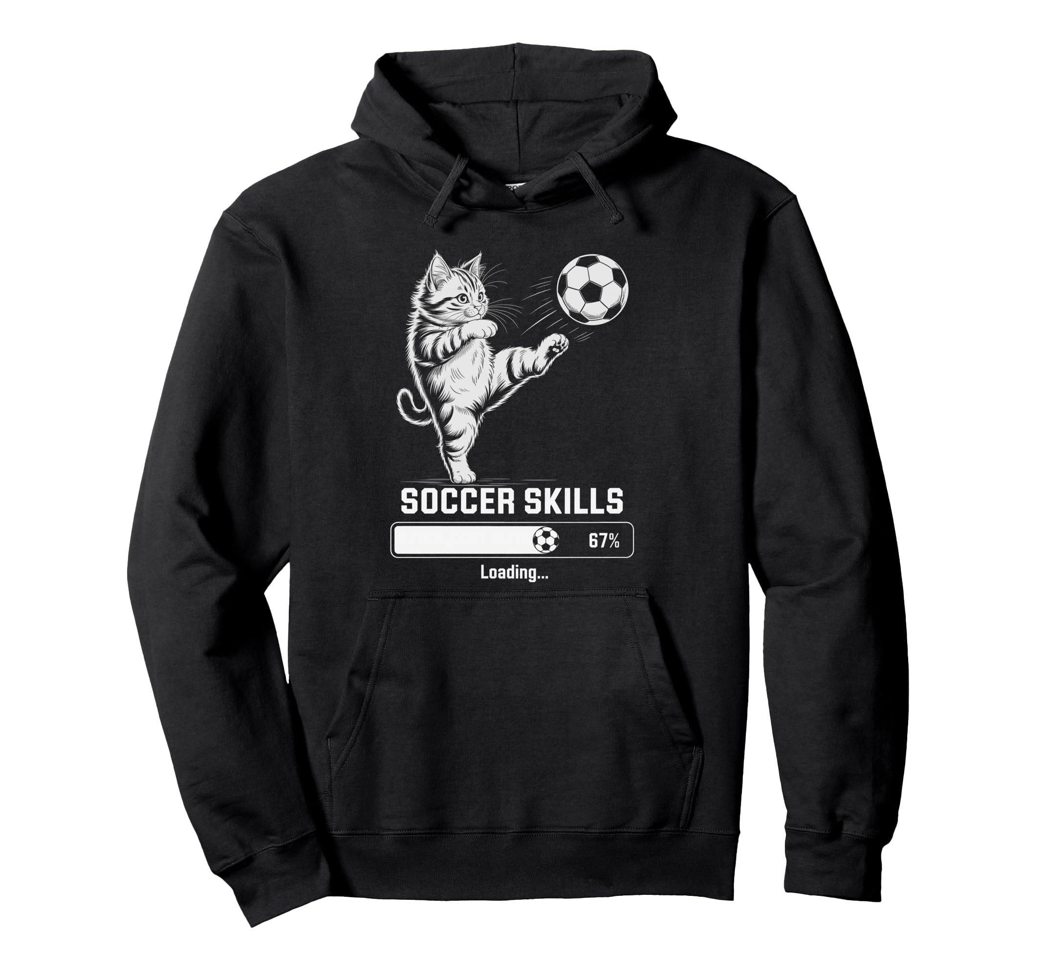 Kawaii Soccer Skills Loading Cat Mom Hoodie - Streetwear Style Men Women - T-Shirt, Sweatshirt, Hoodie
