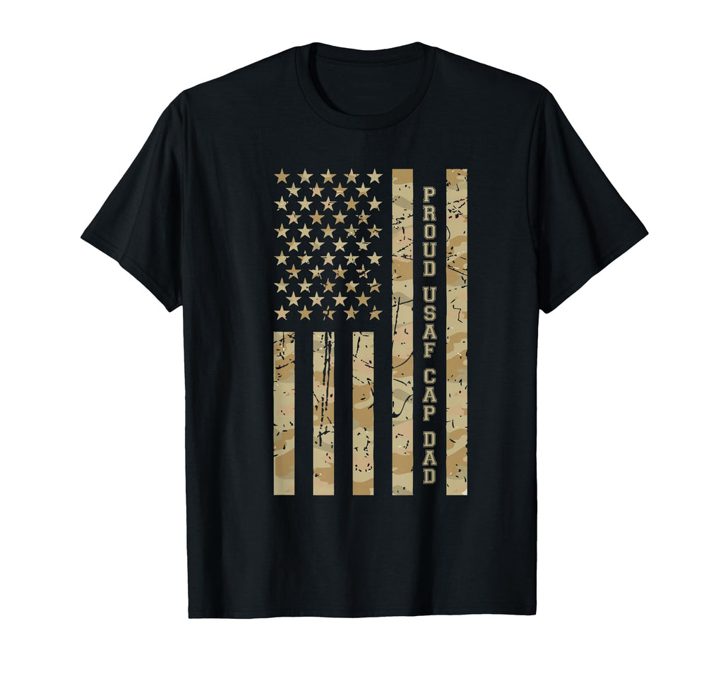 Proud Usaf Cap Dad Military Family Desert T-Shirt - Graphic Print Unisex - T-Shirt, Sweatshirt, Hoodie