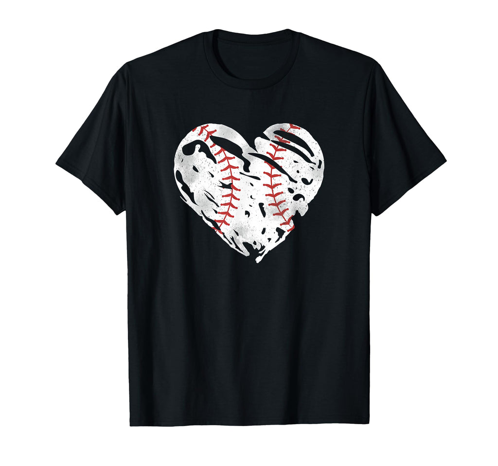 Ball Heart Coach Player Baseball Mom T-Shirt - Novelty Apparel for Adults - T-Shirt, Sweatshirt, Hoodie