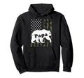 Mens Papa Bear Camouflage Usa American Flag Hoodie - Trendy Graphic Unisex - T-Shirt, Sweatshirt, Hoodie