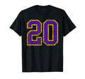 Purple Gold Number 20 Jersey Player T-Shirt - Custom Art Print Unisex - T-Shirt, Sweatshirt, Hoodie