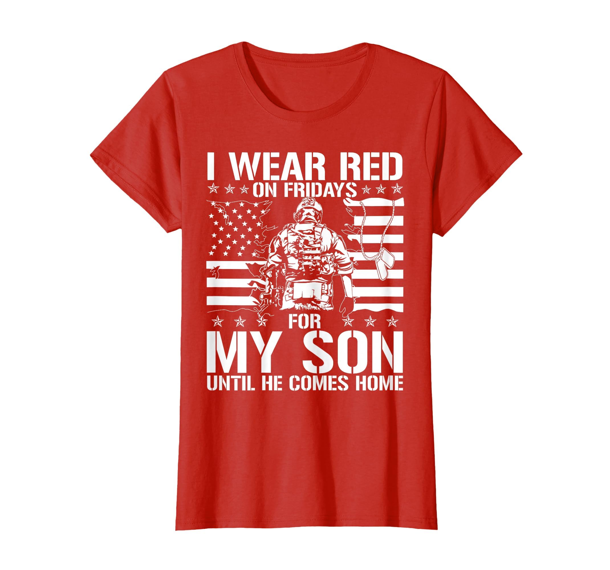 I Wear Red Fridays My Son American T-Shirt - Minimalist Print for Adults - T-Shirt, Sweatshirt, Hoodie