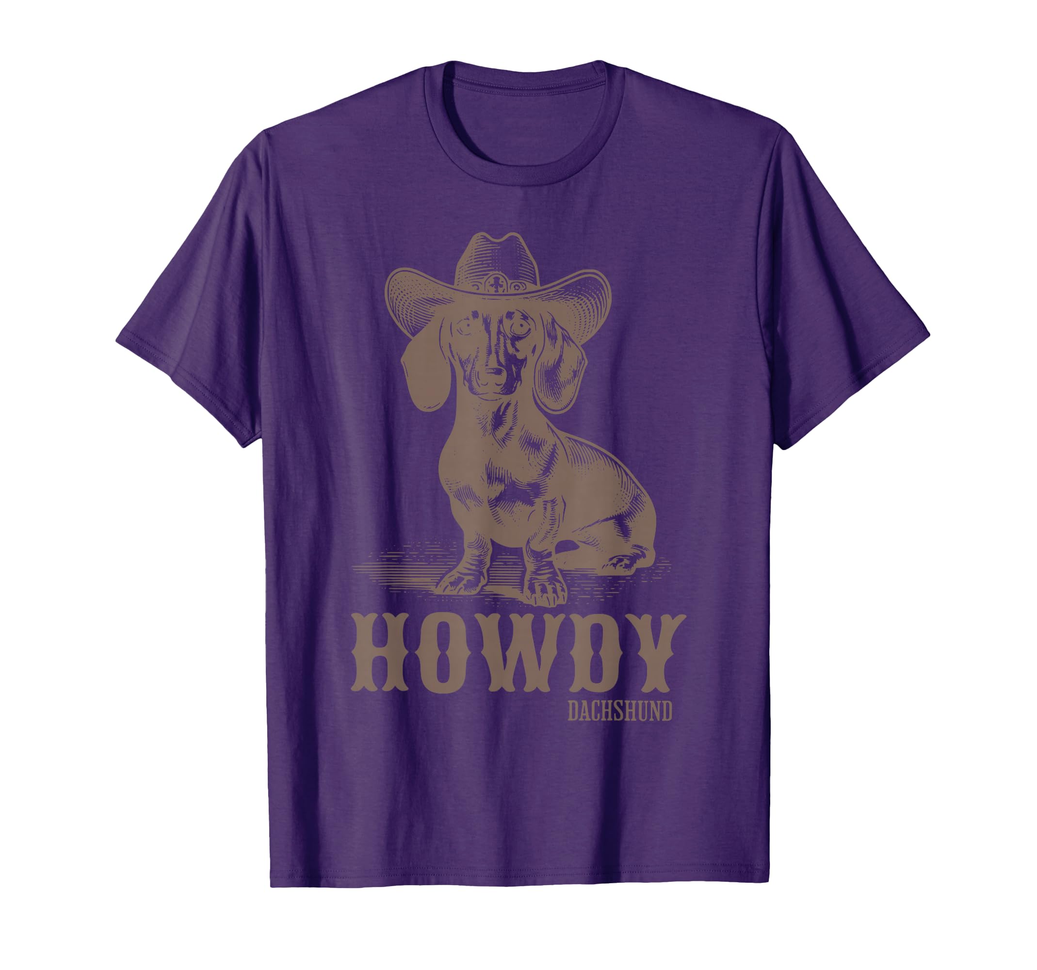 Rodeo Cowboy Hat Dachshund Howdy T-Shirt - Custom Art Print for Adults - T-Shirt, Sweatshirt, Hoodie