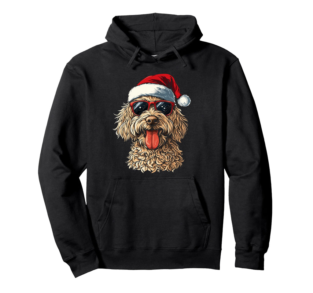 Goldendoodle Labradoodle Dog Santa Hoodie - Minimalist Print for Adults - T-Shirt, Sweatshirt, Hoodie