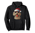 Goldendoodle Labradoodle Dog Santa Hoodie - Minimalist Print for Adults - T-Shirt, Sweatshirt, Hoodie