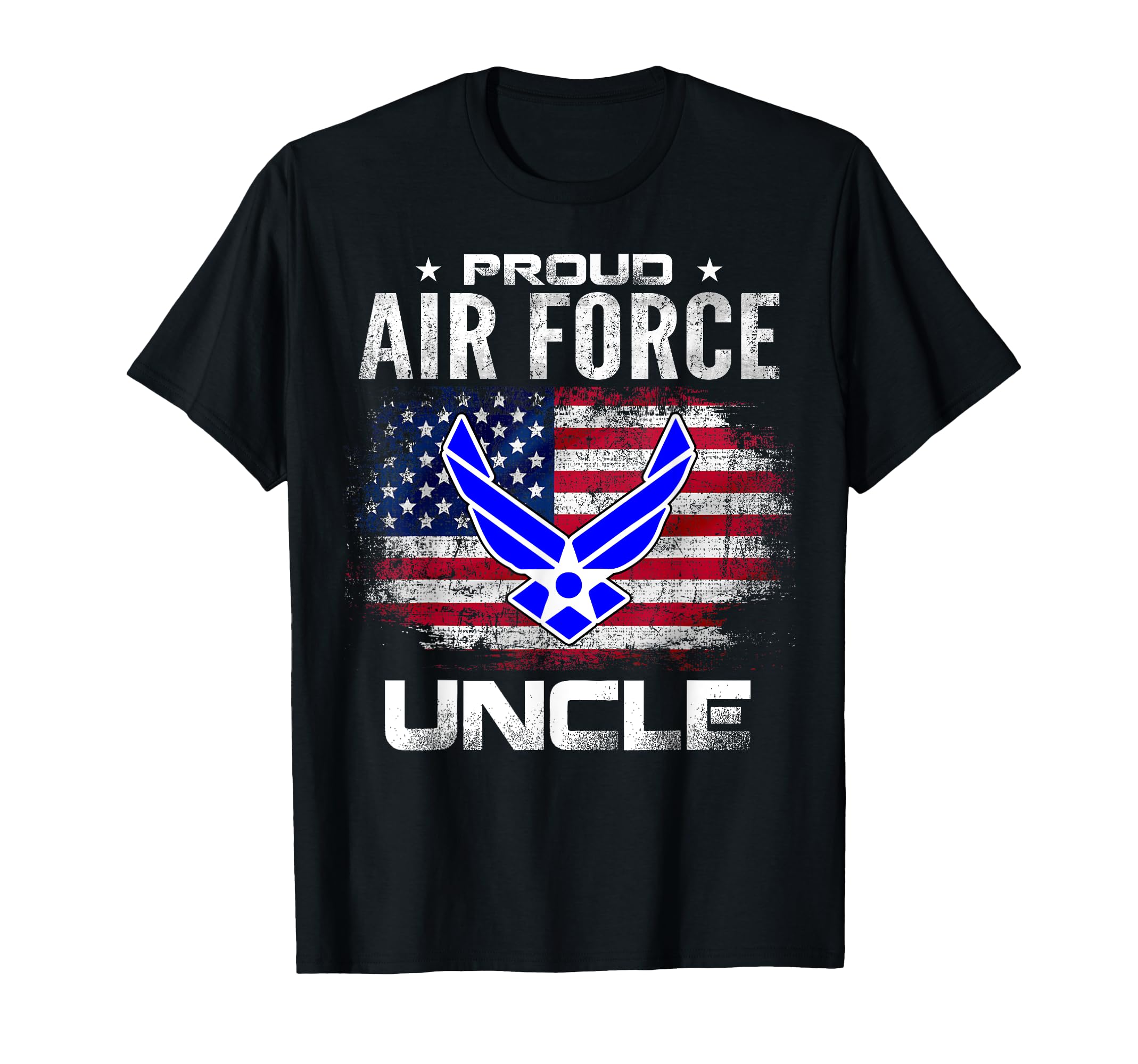 Proud Air Force Uncle American Flag Gift T-Shirt - Trendy Graphic Unisex - T-Shirt, Sweatshirt, Hoodie