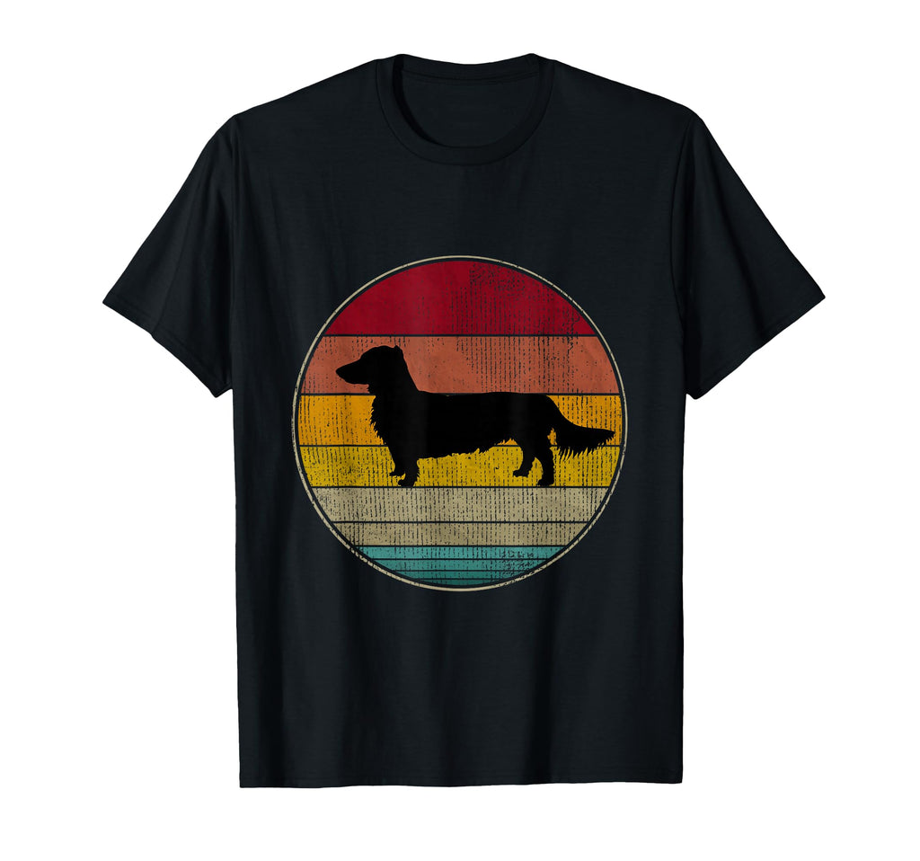 Long Haired Dachshund Dog Silhouette T-Shirt - Trendy Graphic for Adults - T-Shirt, Sweatshirt, Hoodie