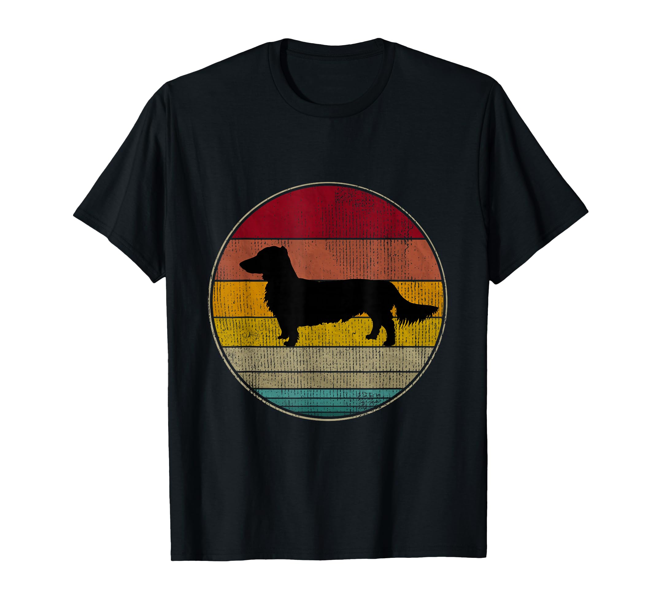 Long Haired Dachshund Dog Silhouette T-Shirt - Trendy Graphic for Adults - T-Shirt, Sweatshirt, Hoodie