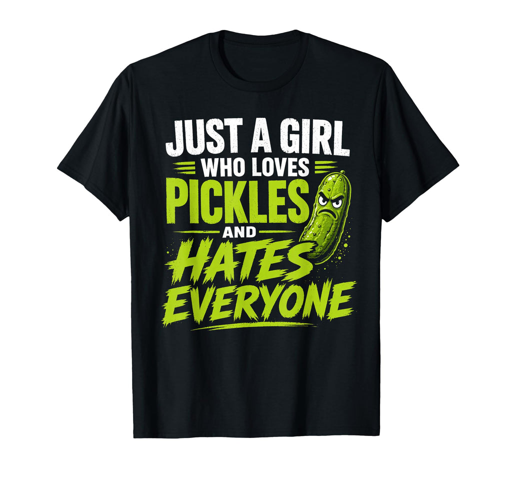 Pickle Lover Hates Everyone Funny T-Shirt - Fun Novelty Design for Adults - T-Shirt, Sweatshirt, Hoodie
