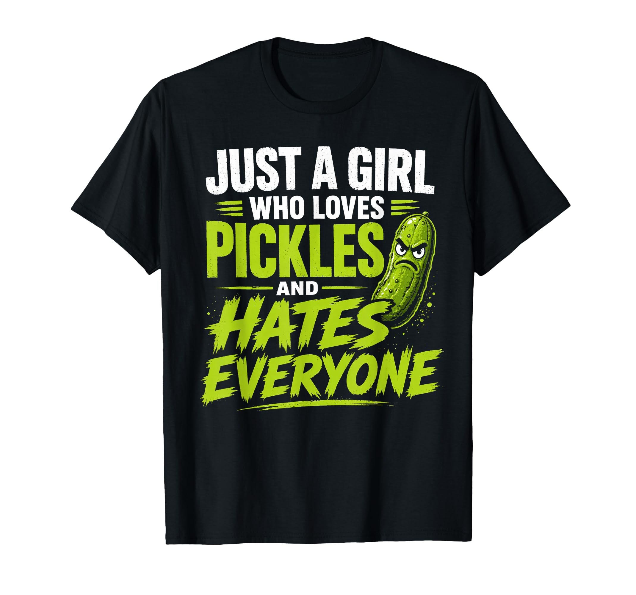 Pickle Lover Hates Everyone Funny T-Shirt - Fun Novelty Design for Adults - T-Shirt, Sweatshirt, Hoodie